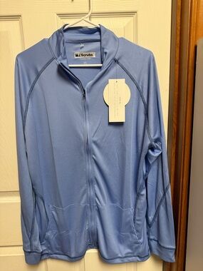 Smart Scrubs Sky Blue Zip-Front Utility Jacket